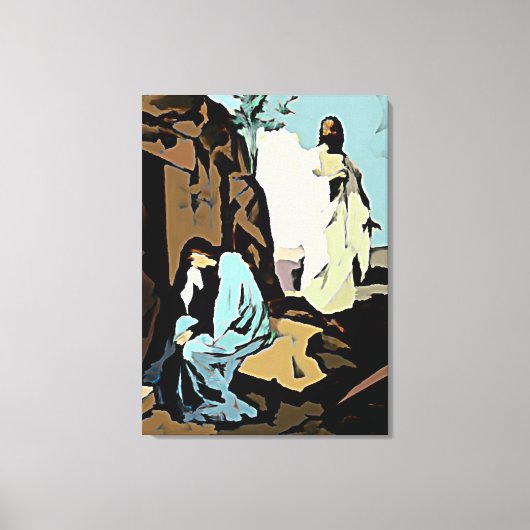 Niet huilen Mary, zijn graf is leeg! Canvas Afdruk (Voorkant)