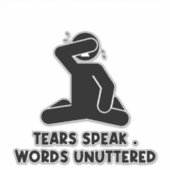 Niet huilen sticker (Voorkant)