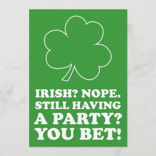 Niet-Ierse St. Patrick's Day Party Invite Kaart