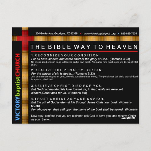 Niet ik, maar Christus vooraan Briefkaart (Achterkant)