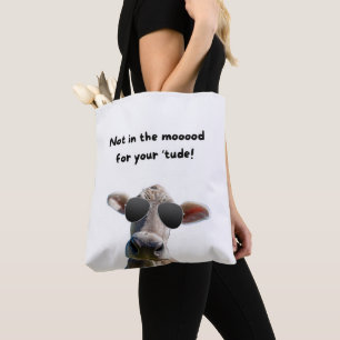 Niet in de Mood Koe Canvas tas