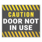 Niet in gebruik zijnde waarschuwingsdeur sticker (Voorkant)