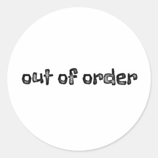 Niet in orde ronde sticker