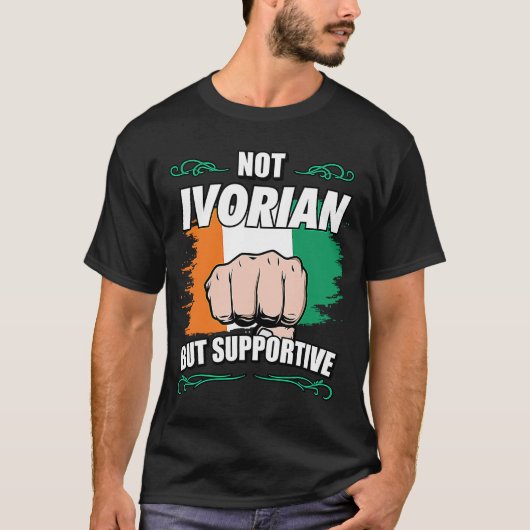 Niet Ivoriaans, maar ondersteunend reisbureau Ivor T-shirt (Voorkant)
