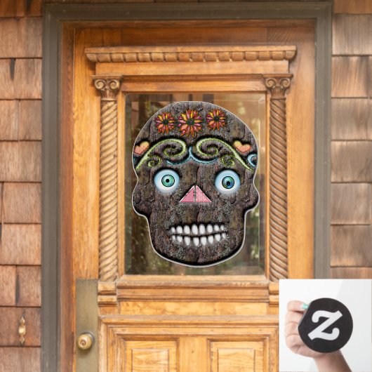 Niet je gemiddelde Sugar Skull V2 Window Cling Raamsticker (Huis Deur)