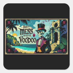 Niet knoeien met de voodoo vierkante sticker