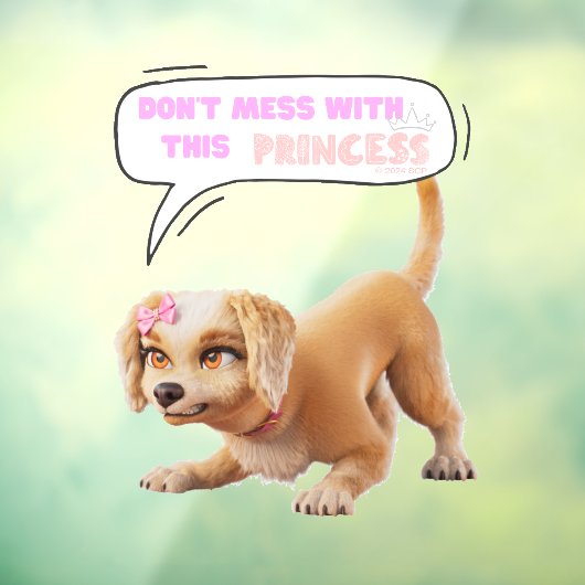 Niet knoeien met deze prinses raamsticker (Vel 3)