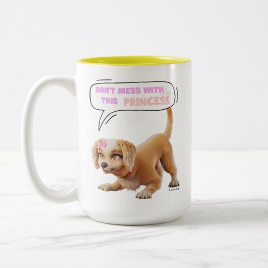 Niet knoeien met deze prinses tweekleurige koffiemok (Links)