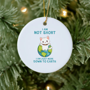 Niet kort, gewoon naar de aarde - Cat Humor Keramisch Ornament