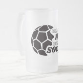 Niet leven zonder voetbal matglas bierpul (Voorkant links)