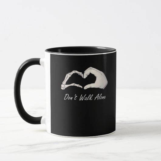 Niet lopen - White Classic - Skeleton Hands Hearts Mok (Links)