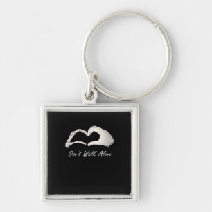 Niet lopen - White Classic - Skeleton Hands Hearts Sleutelhanger