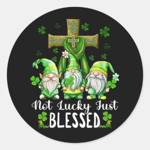 Niet Lucky, gewoon gebufferde gnomen Shamrock St P Ronde Sticker