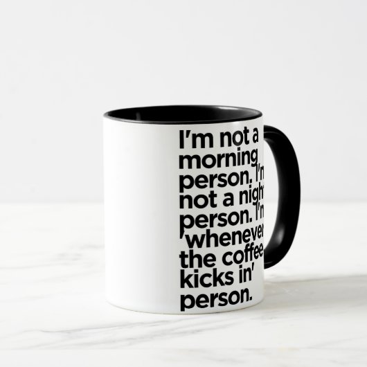 Niet lui, energiebesparende Mok - Funny Coffee (Voorkant rechts)