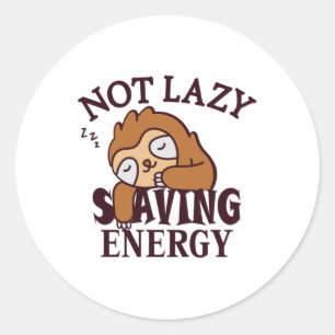 Niet lui, energiebesparing ronde sticker