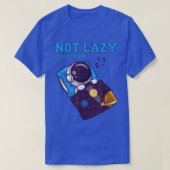 Niet luie energiebesparing, grappige astronaut die t-shirt (Design voorkant)