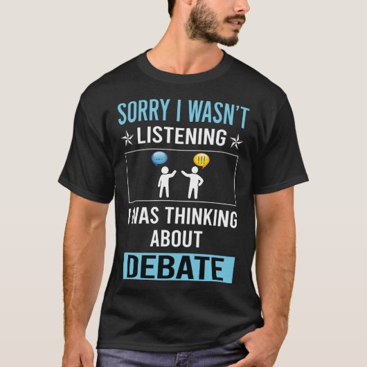 Niet luisteren debat t-shirt (Voorkant)