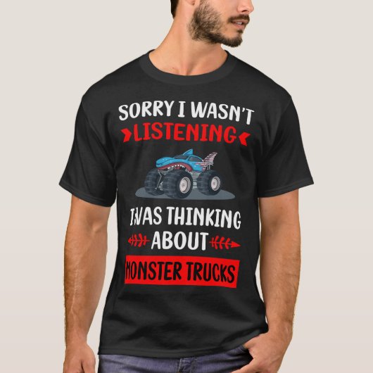 Niet luisteren Monster Truck Trucks T-shirt (Voorkant)