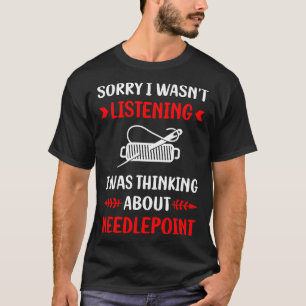 Niet luisteren Needlepoint Canvas werk T-shirt