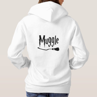 Niet-magische heks en tovenaarsontwerp met bezem hoodie