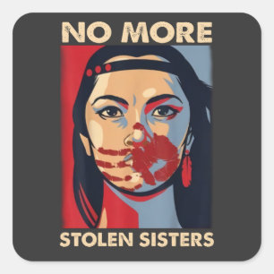 niet meer gestolen zusters in amerika vierkante sticker