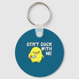 Niet met eend rubberen eend kleding sleutelhanger