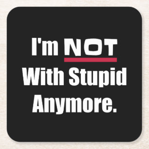 NIET met nog meer grappige scheiding Vierkante Kartonnen Onderzetter