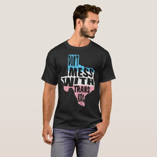 Niet met trans-Kinderen, bescherming tegen transKi T-shirt (Voorkant volledig)