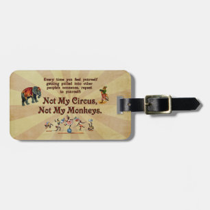Niet mijn apen, niet mijn Circus Bagagelabel