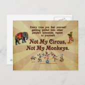 Niet mijn apen, niet mijn Circus Briefkaart (Voorkant / Achterkant)