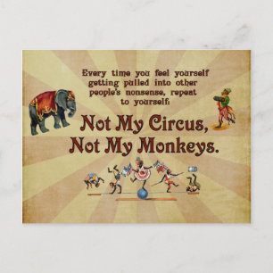 Niet mijn apen, niet mijn Circus Briefkaart