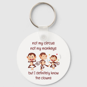 Niet mijn apen Niet mijn Circus Inspirerend Quote Sleutelhanger