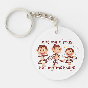 Niet mijn Apen Niet mijn Circus Inspirerend Quote Sleutelhanger