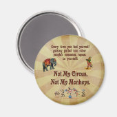Niet mijn apen, niet mijn Circus Magneet (Voorkant / Achterkant)