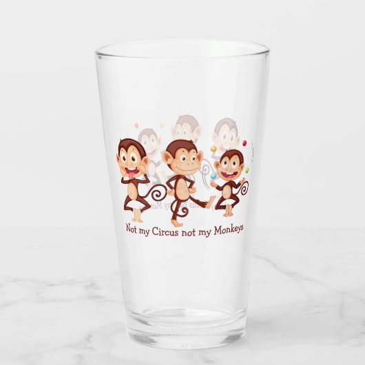Niet mijn Circus niet mijn Apen Leuke Quote Art Glas (Achterkant)