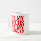 Niet mijn Circus niet mijn apen Mok (Voorkant links)