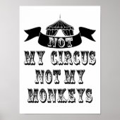 Niet mijn Circus niet mijn apen Poster (Voorkant)