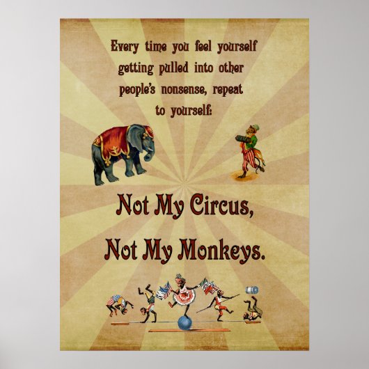 Niet mijn Circus, niet mijn apen Poster (Voorkant)