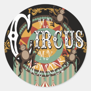 Niet mijn Circus, niet mijn apen Ronde Sticker