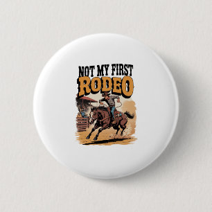 Niet mijn eerste Rodeo Horse Land Western Ronde Button 5,7 Cm