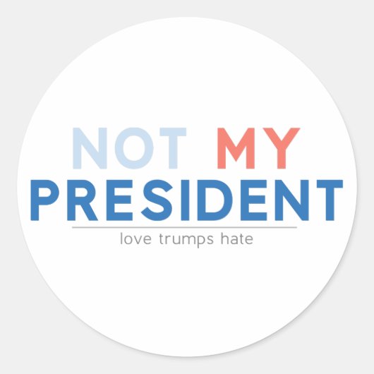 Niet mijn President Ronde Sticker (Voorkant)