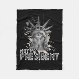 Niet mijn President Vrijheidsbeeld tegen Trump Fleece Deken