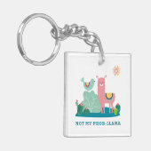 Niet mijn Prob-llama Pun Square Sleutelhanger (Voorkant Links)