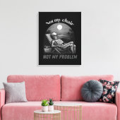 Niet mijn stoel, niet mijn probleem, schedel, zome canvas afdruk (Insitu (Woonkamer))