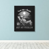 Niet mijn stoel, niet mijn probleem, schedel, zome canvas afdruk (Insitu (Houten vloer))