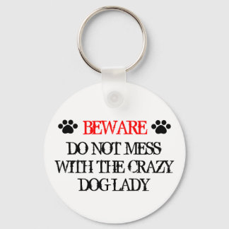 Niet minder met de gekke Dog Lady Sleutelhanger