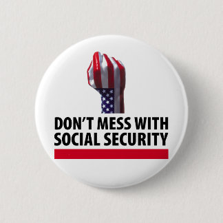 Niet minder met sociale zekerheid ronde button 5,7 cm