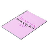 Niet neurotypisch meisje dat autisme in de roze lu notitieboek (Linkerzijde)