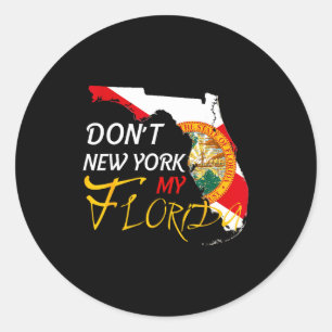 Niet New York mijn Florida-vlag Vintage Florida St Ronde Sticker