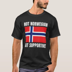 Niet Noorse, maar ondersteunende Noorse vlaggensta T-shirt